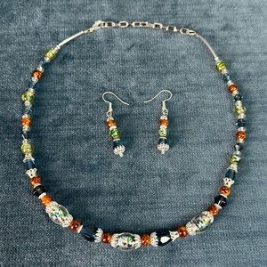 Hand Crafted Necklace and Earrings